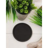 Minimalist ve Şık Beton Siyah Yuvarlak Tepsi – 26 cm