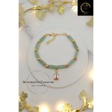 MinimalistTasarım Aventurin Taşı Bileklik - Bohem Kristal Taşlı, Otantik Yeşil Bileklik, Güç ve Başarı Bilekliği