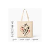 Minimaliz Studio Kelebek Desenli Bez Çanta | Floral Çiçek Tasarımlı Kanvas Omuz Çantası | %100 Pamuk Tote Bag 23X23