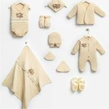 Minimio Kids 10'lu Premium Çiçek Sepeti Nakışlı Kız Bebek Hastane Çıkışı - 0 - 3 Ay - Bej