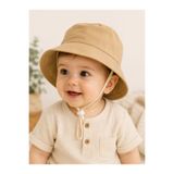 Minimissbaby Gabardin Bebek Güneş Şapkası – Ayarlanabilir Stoperli, Geniş Kenarlı, Yazlık Kız & Erkek Bebek Bucket Şapkası