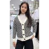 Minimoda Kids Kız Çocuk Dama Desenli Triko Hırka