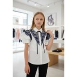 Minimoda Kids Kız Çocuk Lacivert Güpürlü Gömlek