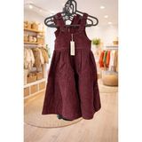 Minimom Kadife Askılı Çocuk Elbisesi - 3 - Bordo