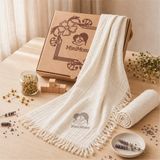 MiniMoms %100 Pamuk 4 Katlı Müslin Bebek/çocuk Battaniyesi 100X120 cm - Premium Kalite Yumuşak Yenidoğan Kız/Erkek Hediyelik Bebek Örtüsü - Ekru - 100 x 120 cm