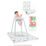 Minimono 3'lü Desen Mama Sandalyesi Altı ve Aktivite Örtüsü beyaz