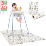Minimono Mama Sandalyesi Altı ve Aktivite Örtüsü -Kullan At Ek Gıda Örtüsü - 100x120 cm - 3'lü Paket 30 Adet - Beyaz