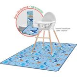 Minimono Mama Sandalyesi Ve Aktivite Örtüsü - Kaydırmaz Taban - Su İtici Yüzey - Yıkanabilir - 145x120cm, Deniz Canlıları