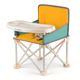 Minimono Plus Taşınabilir ve Katlanabilir Mama Sandalyesi – Bebek ve Küçük Çocuklar için Tepsili Yükseltici Sandalye, Güvenlik Kemeri, Kolay ve Kompakt Katlama – Taşıma Çantalı (Sarı - Yeşil)