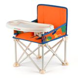 Minimono Plus Taşınabilir ve Katlanabilir Mama Sandalyesi – Bebek ve Küçük Çocuklar için Tepsili Yükseltici Sandalye, Güvenlik Kemeri, Kolay ve Kompakt Katlama – Taşıma Çantalı (Turuncu - Tuval)
