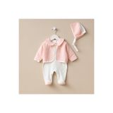 Minimus Yenidoğan Kız Bebek Hırkalı Patikli Tulum Alttan Çıtçıtlı Boneli Yeni Doğan Bebek 0-6 Ay