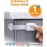 Mininga İz Bırakmaz Yapışkanlı Ayarlanabilir Boyut Çok Amaçlı Dolap Ve Kapı Kilidi Bebek Güvenlik