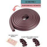 Miningaa 10 Metre + 10 Adet Köşe Koruyuculu Esnek ve Yumuşak Kauçuk Kenar Koruyucu Köşe Koruyucu Çocuk Bebek Güvenlik Seti - Mürdüm