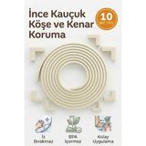 Miningaa 10 Metre + 10 Adet Köşe Koruyuculu Esnek ve Yumuşak Kauçuk Köşe ve Kenar Koruyucu Çocuk Bebek Güvenlik Seti - Krem