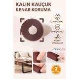 Miningaa 3M Bant Hediye, Mürdüm Renk 2 Metre Kenar Koruyucu + 4 Adet Köşe Esnek Ve Yumuşak Kauçuk