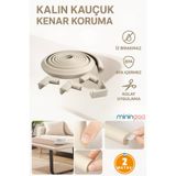 Miningaa 3M Marka Bant Hediyeli 2 Metre Kenar Koruyucu 4 Adet Köşe Koruyuculu Esnek Yumuşak Kauçuk Koruma