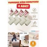 Miningaa 4 Adet Yumuşak Köşe Koruyucu Bebek Koruma Köşe Korumaları, Emniyet Bantlı Mobilya Masa, Merdiven
