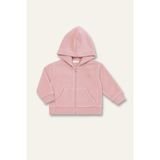 Mininio Kız Erkek Çocuk Kapüşonlu Kanguru Cepli Polar Ceket - 4 Yaş - Pembe