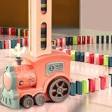 Minio Baby - Işıklı Sesli Domino Tren - Otomatik Domino Dizilimi - Eğitici Oyuncak - Tren, 30 Domino Taşı ve Kaktüs - Pembe