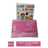 Minion 3 Katlı 10'lu Pembe Çocuk Maske