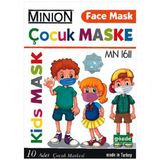 Minion 3 Katlı Meltblown Çocuk Mavi Cerrahi Maske Telli 10'lu