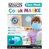 Minion 3 Katlı Meltblown Çocuk Pembe Cerrahi Maske Telli 10'lu