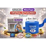 Minion Kinesio Ağrı Bandı Sporcu Bandı Vücut Bandı 5 cm x 5 Metre - Standart - Mavi
