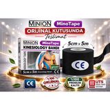 Minion Kinesio Ağrı Bandı Sporcu Bandı Vücut Bandı 5 cm x 5 Metre - Standart - Siyah