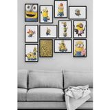 Minions 12 Parça Ahşap Mdf Tablo Zlltb253