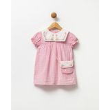 Minipodyum Kız Bebek Bebe Yakalı Çantalı Elbise - 2 - 3 Yaş - Pembe