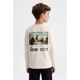 Minipomes Erkek Çocuk Skater Penye Sweatshirt Beyaz - 8 Yaş