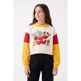 Minipomes Kız Çocuk Cartoon Animals Pul Payetli Sweatshirt Krem - 9 Yaş