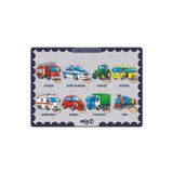 minİQ toys Ahşap Türkçe Kara Taşıtları Eğitici-Öğretici Yapboz