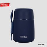 MiniQup Mealmate Yemek Termosu 500ML – Çelik, Sızdırmaz, Bpa Içermez, Çift Katmanlı, Mama Termosu - Lacivert