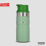 MiniQup Pushpro 350ML Lacivert Paslanmaz Çelik Vakumlu Sızdırmaz Taşınabilir Termos Bardak Kahve Su - Yeşil