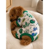 Miniş Cactus Küçük Irk Köpek Esnek Penye Tulum Pijama | Küçük Irk köpeklere uygun, esnek penye tulum, köpek pijaması, köpek penye tulum, köpek tulumu