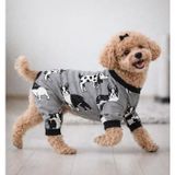 Miniş Gri Köpekli Küçük Irk Köpek Tulumu (L)