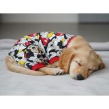 Miniş Mikili Kırmızılı Küçük Irk Köpek Esnek Sweatshirt Penye Tulum Pijama | Küçük Irk köpeklere uygun, esnek penye tulum, köpek pijaması, köpek penye tulum, köpek tulumu
