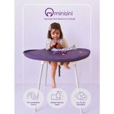 Minisini Su Geçirmez Mor Renkli BLW Beslenme Tepsisi ve Önlüğü 0-4 Yaş İçin Kolay Temizlenebilir Tüm Mama Sandalyelerine Uyumlu Model