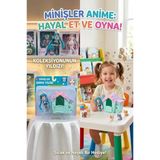 Minişler Anime 4 Parça Işıklı Toplu Köpek Kulübeli Miyora Anime Kızlı Oyuncak Figür Seti Vitrin