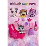 Minişlerin Bakım Zamanı Pet Shop Oyun Seti Işıklı Yataklı ve Kaleme Takılabilir Renkli Köpek Figürleri Eğlenceli Çocuk O