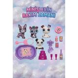 Minişlerin Bakım Zamanı Pet Shop Oyun Seti - Kaleme Takılabilir Sevimli Köpek Figürlü Ve Aksesuarlı 3 Yaş+ Çocuk Oyuncak