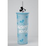 Miniso Disney Mickey Mouse Lisanslı Paslanmaz Çelik Su Kabı 800 ML - Pipetli Kapaklı Mavi Matara