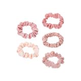 Miniso Lisanslı 5'li Kumaş Saç Lastiği Seti Pembe – Saçta İz Bırakmayan Yumuşak Dokulu Toka Seti 9 Cm