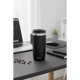 Miniso Lisanslı Kahve Serisi Çift Cidarlı 304 Çelik Termos Bardak Siyah Matara 470 ml