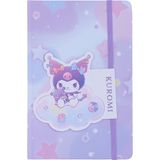 Miniso Sanrio Lisanslı A5 Lastikli Ciltli Defter (80 Yaprak) - Kuromi - Renkli - 1 Adet