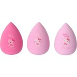 Miniso Sanrio Lisanslı Hello Kitty Makyaj Süngeri Seti - Yumuşak Poliüretan, 3 Farklı Pembe Ton