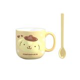 MINISO Sanrio Lisanslı Kabartmalı Seramik Kaşıklı Kupa (450mL)(Pompompurin)