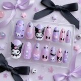 Miniso Sanrio Lisanslı Kuromi Jel Yapışkanlı Takma Tırnak Seti Mor – Havalı Dikkat Çekici Tasarım