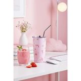 Miniso Sanrio Lisanslı My Melody Pipetli Çelik Matara – 304 Paslanmaz Çelik Pembe Matara 580 ml